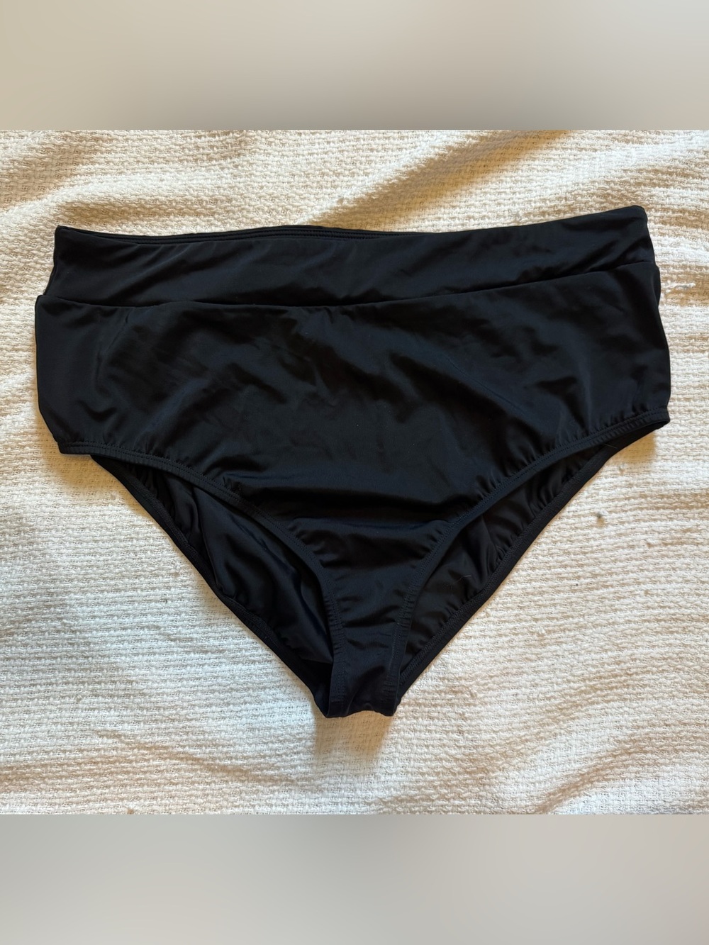 Mid-rise, Modest, Black Bikini Bottoms - Women’s Swim